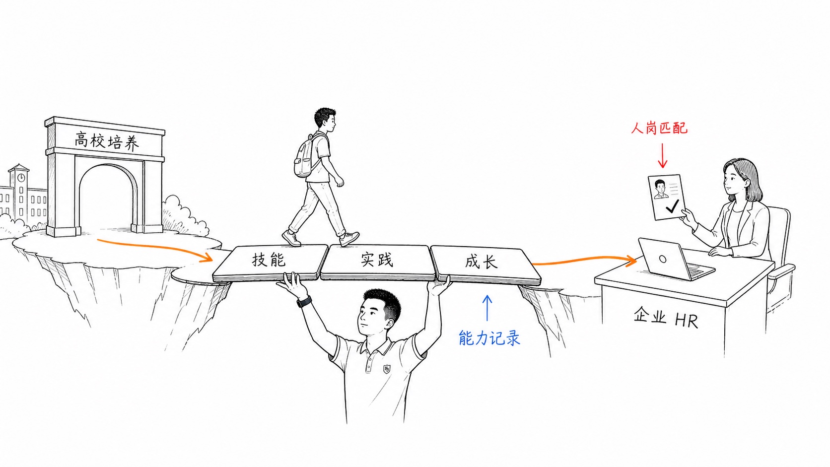 用能力记录连接高校与企业 HR